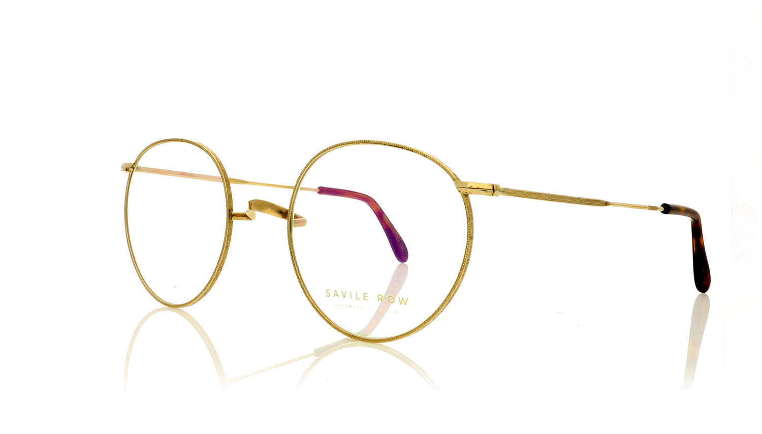 Savile Row Windsor GOL Gold Engraved Glasses - Angle