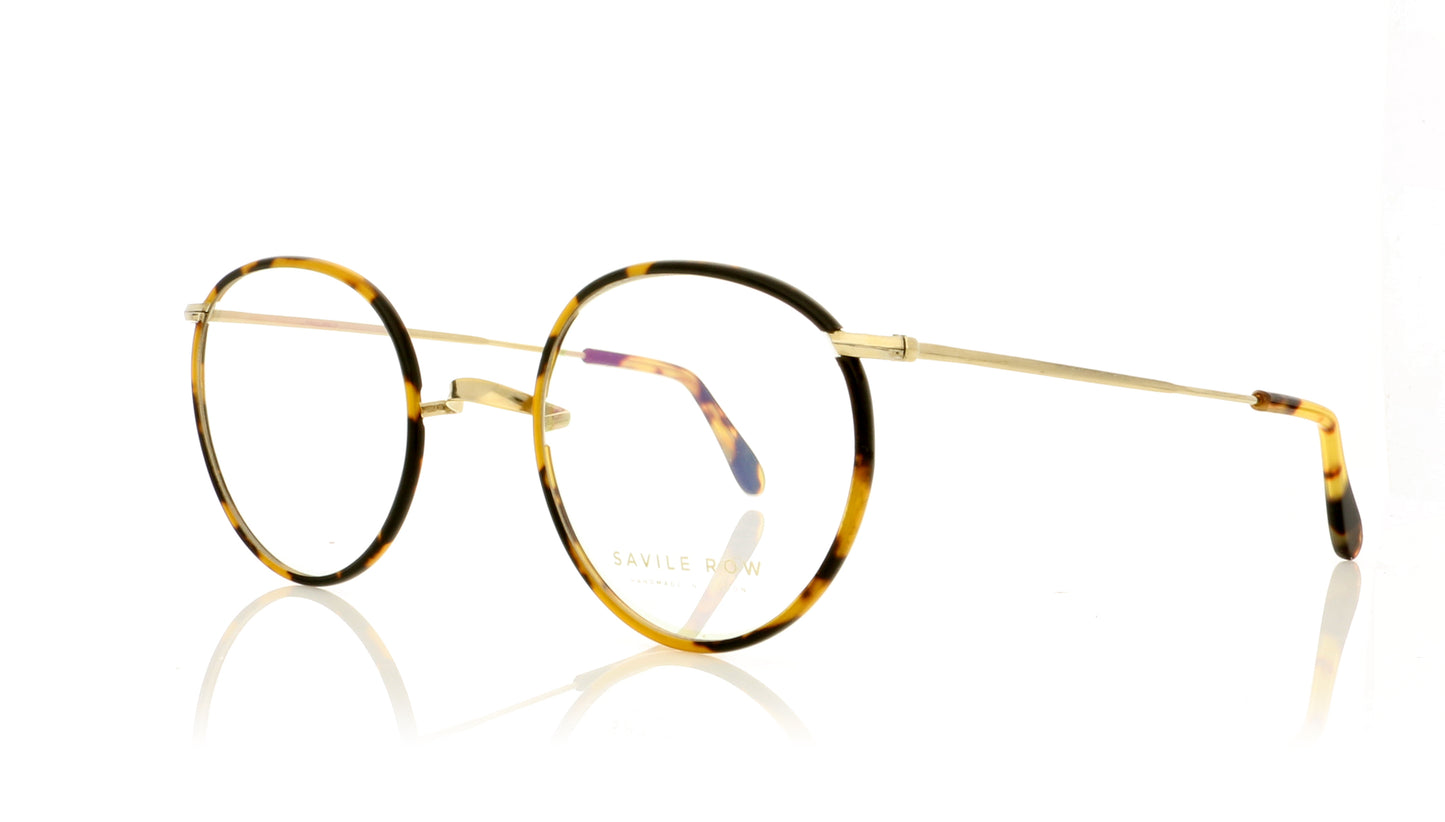 Savile Row Windsor GOL TOR Gold Tortoise Glasses - Angle