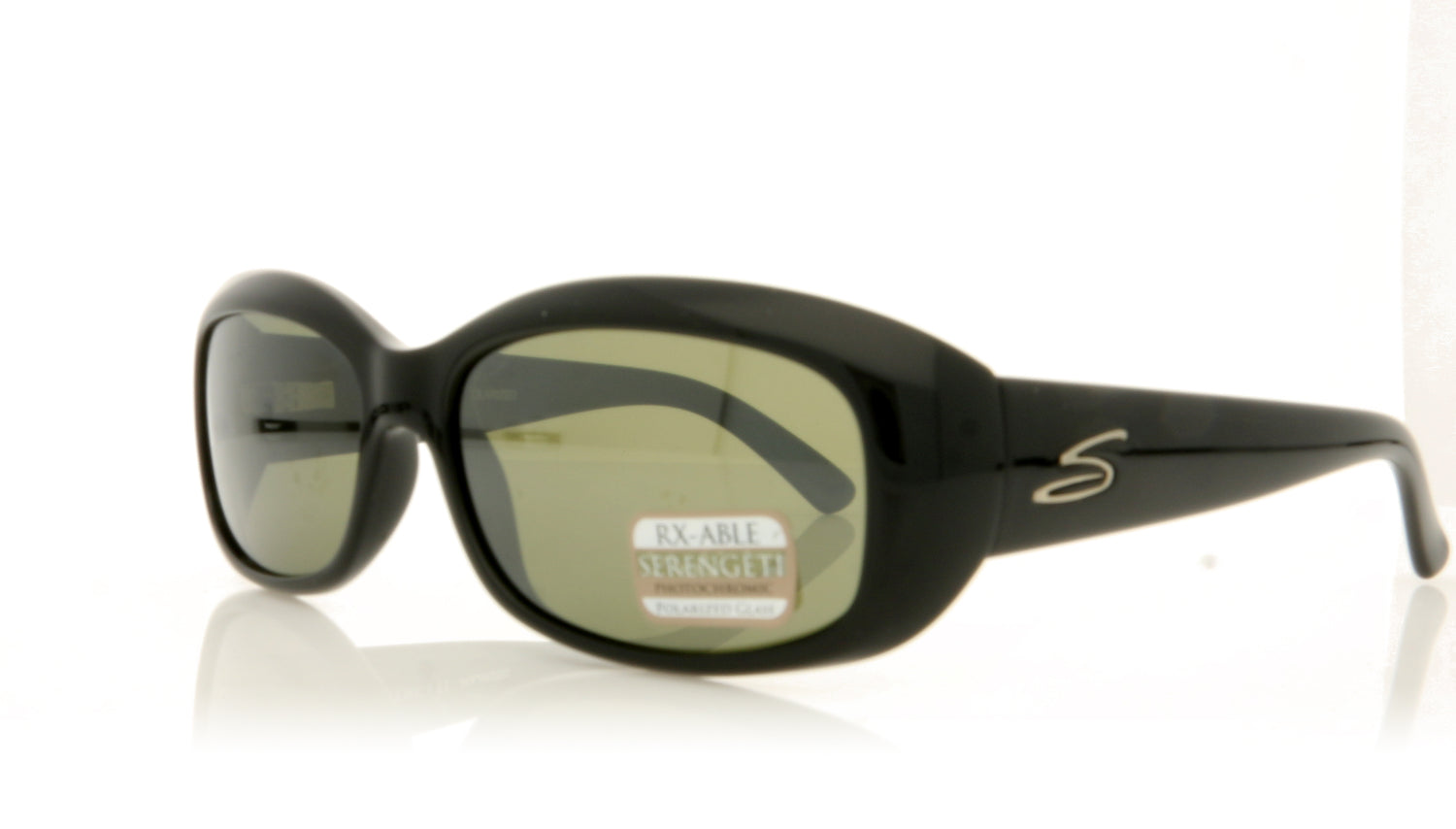 Serengeti Bianca Shiny Black Shiny Black Sunglasses - Angle