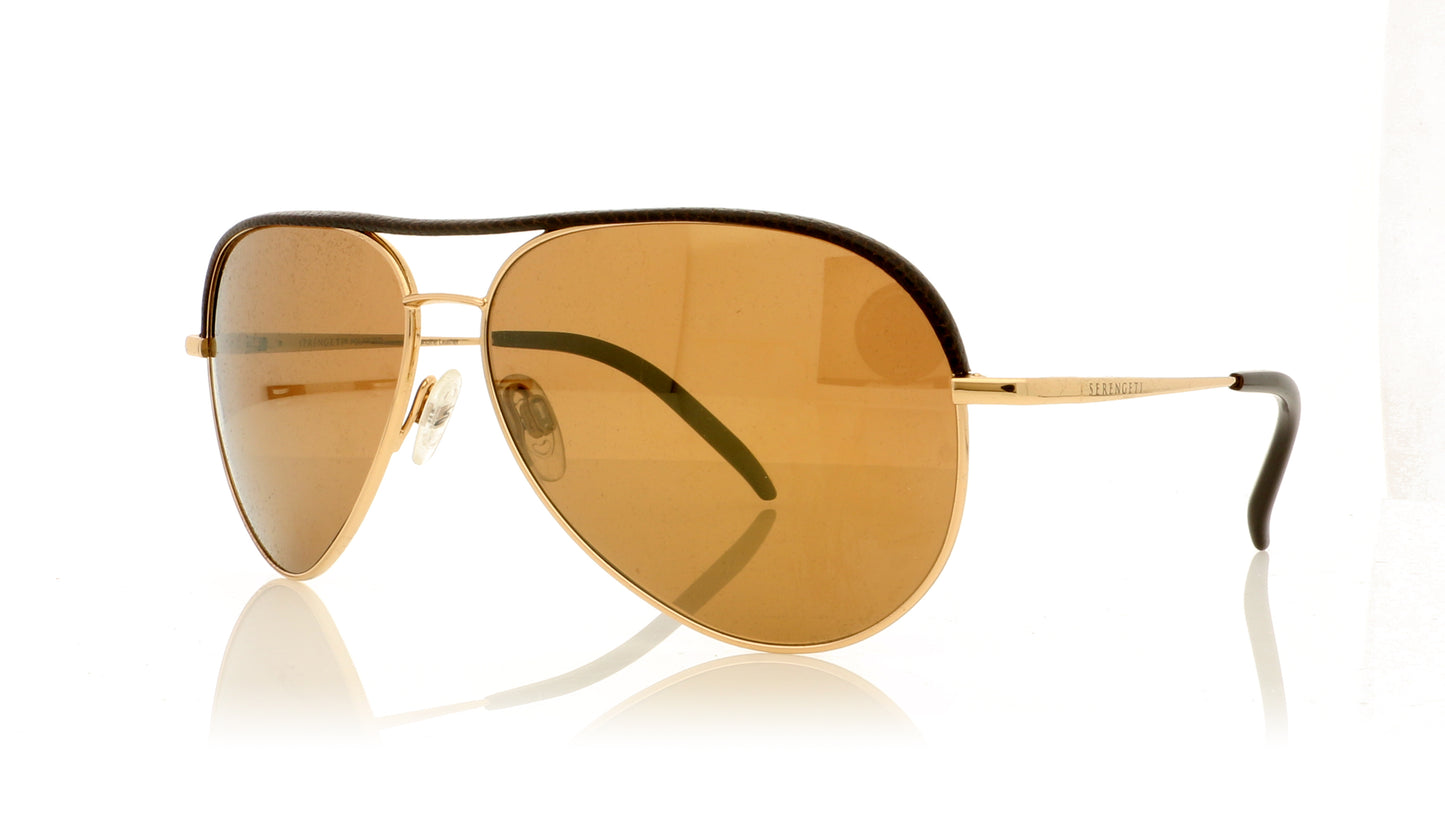 Serengeti Carrara 8549 Shiny Gold Sunglasses - Angle