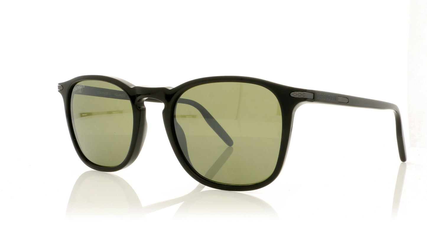 Serengeti Delio 8947 Shiny Black Sunglasses - Angle