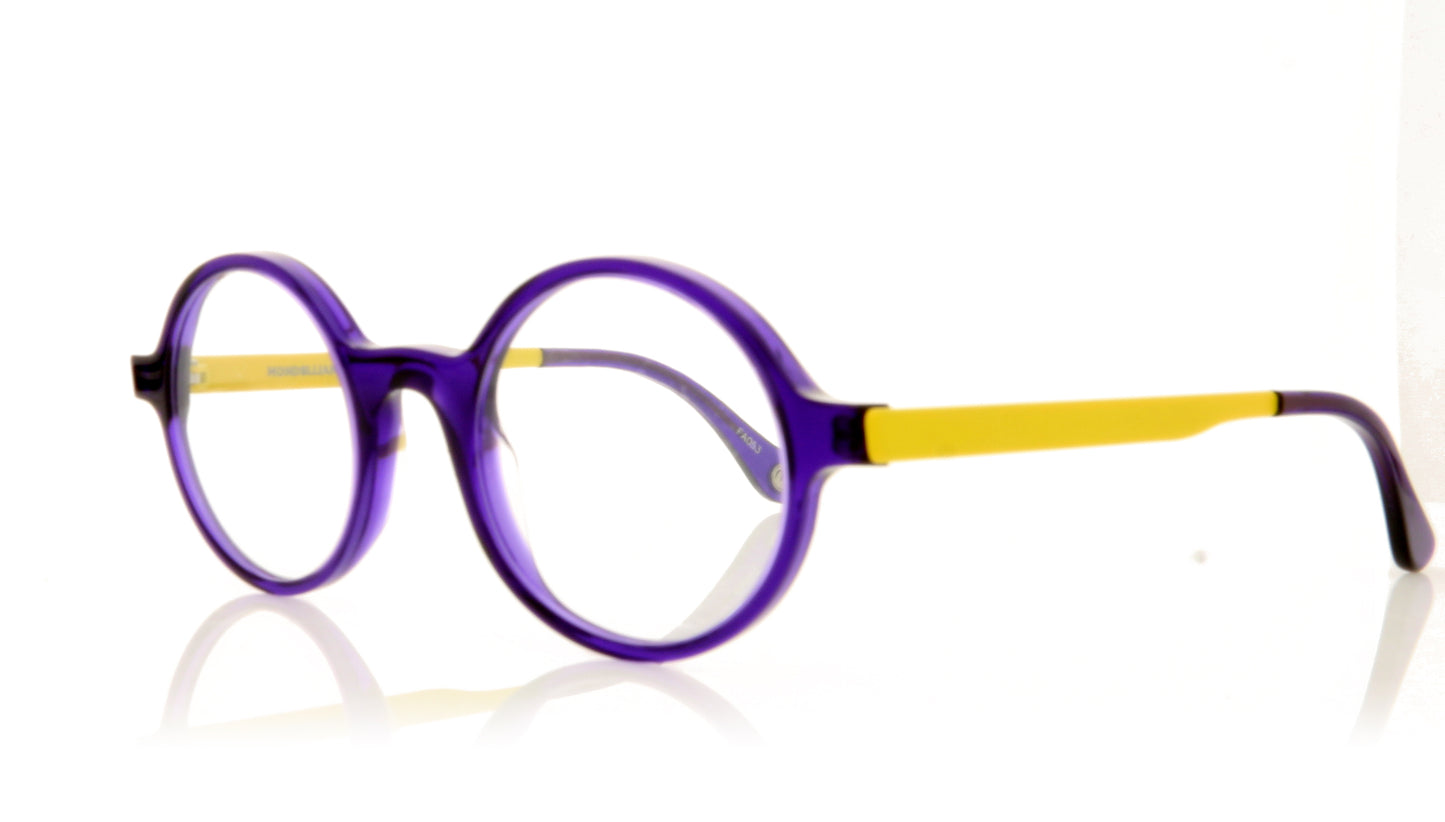 Soprattutto Gufo INK/GL Blue Yellow Glasses - Angle