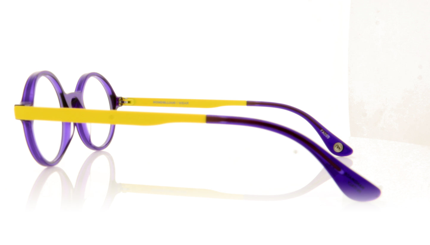 Soprattutto Gufo INK/GL Blue Yellow Glasses - Side