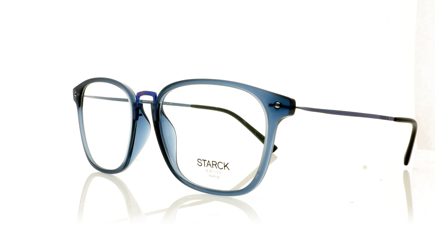 Starck 0SH3064 3 Matte Blue Glasses - Angle