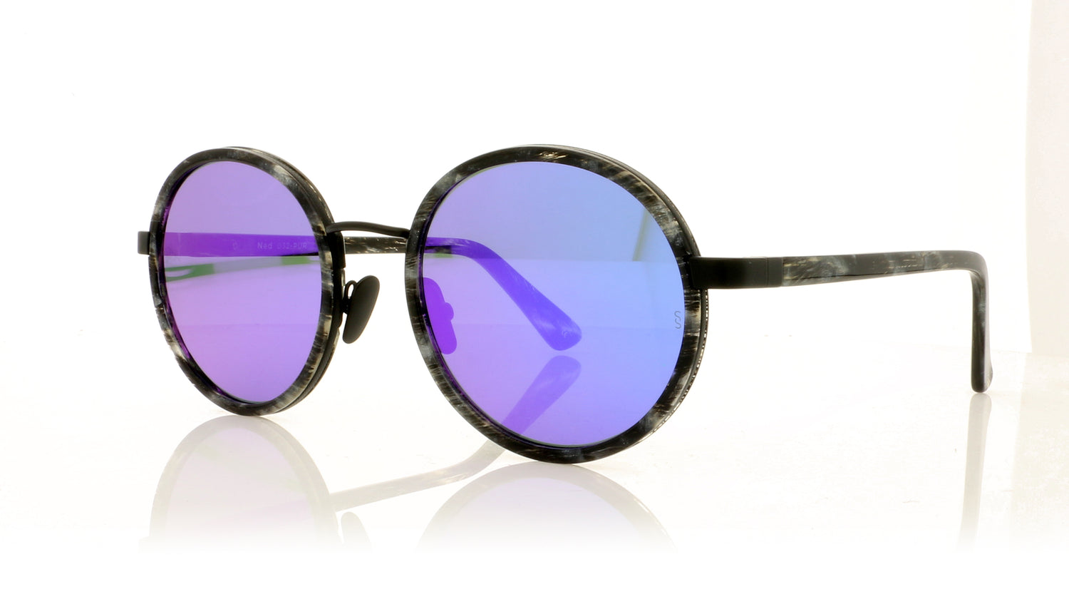 Sunday Somewhere Ned 32 PUR Grey Print Sunglasses - Angle