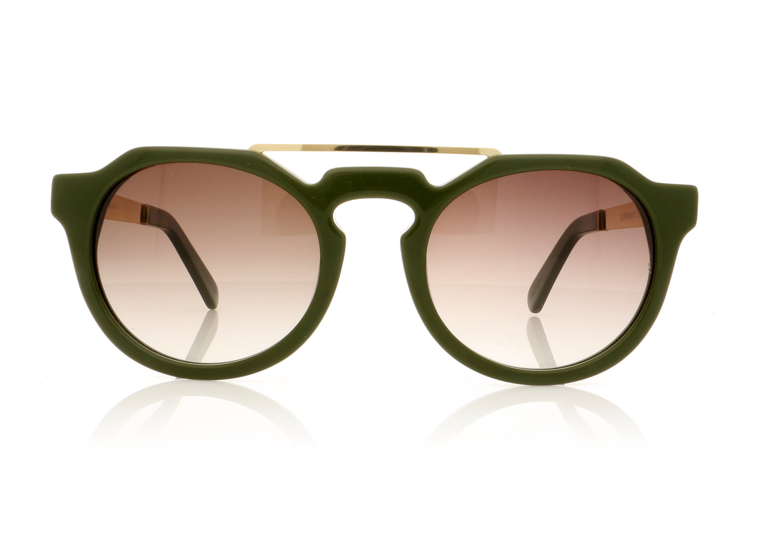 Sunday Somewhere Heeyeh 010-KHA Olive Green Sunglasses - Front