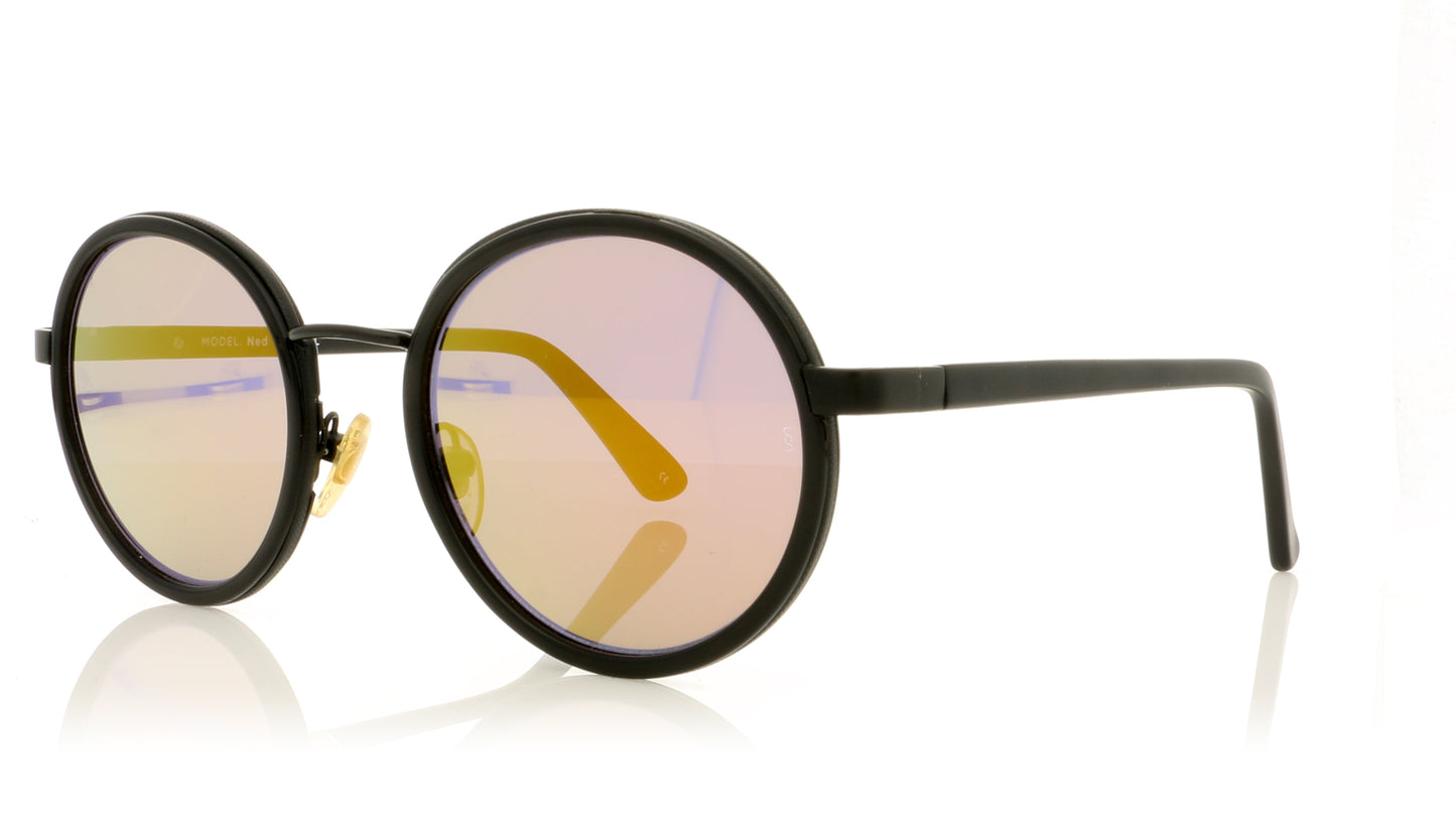 Sunday Somewhere Ned 032 GOL Black Sunglasses - Angle