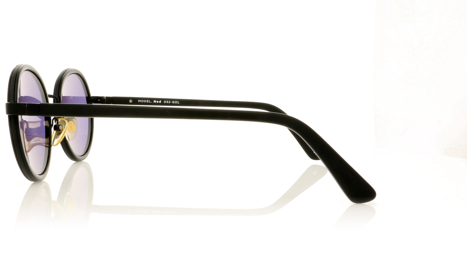 Sunday Somewhere Ned 032 GOL Black Sunglasses - Side