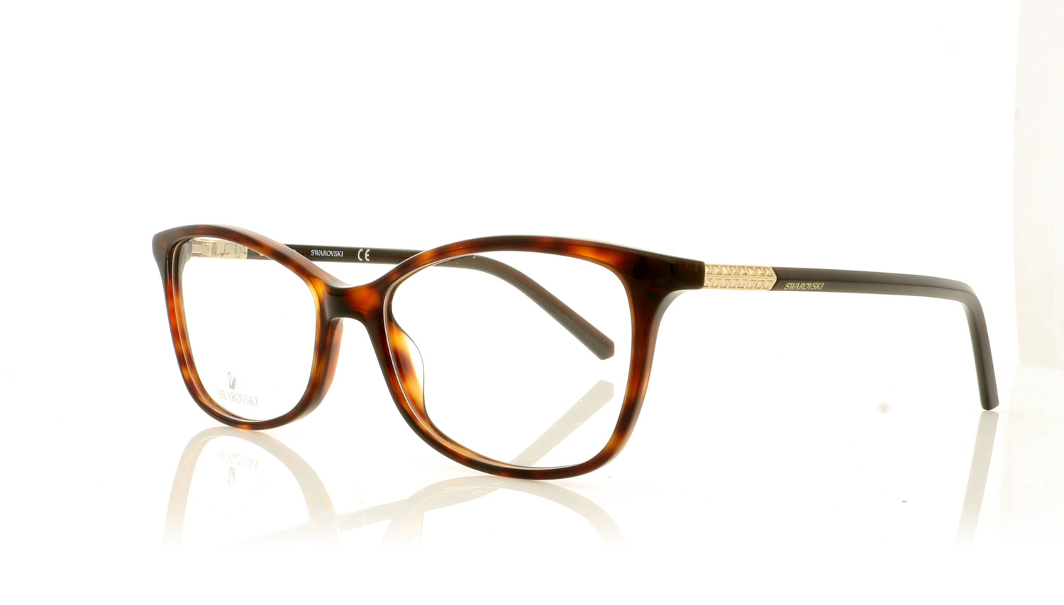 Swarovski SK5239 SW 5239 52 Tortoise Glasses - Angle