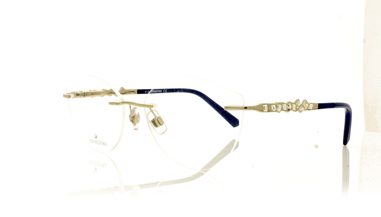Swarovski SK5346/V SW 5346 16 Silver Glasses - Angle