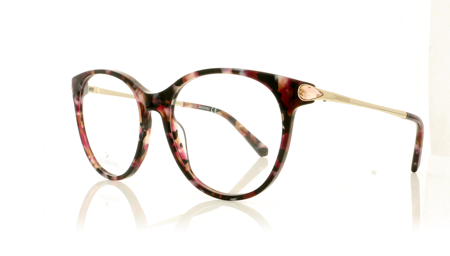 Swarovski SK5372/V SW 5372 55 Pink Tortoise Glasses - Angle