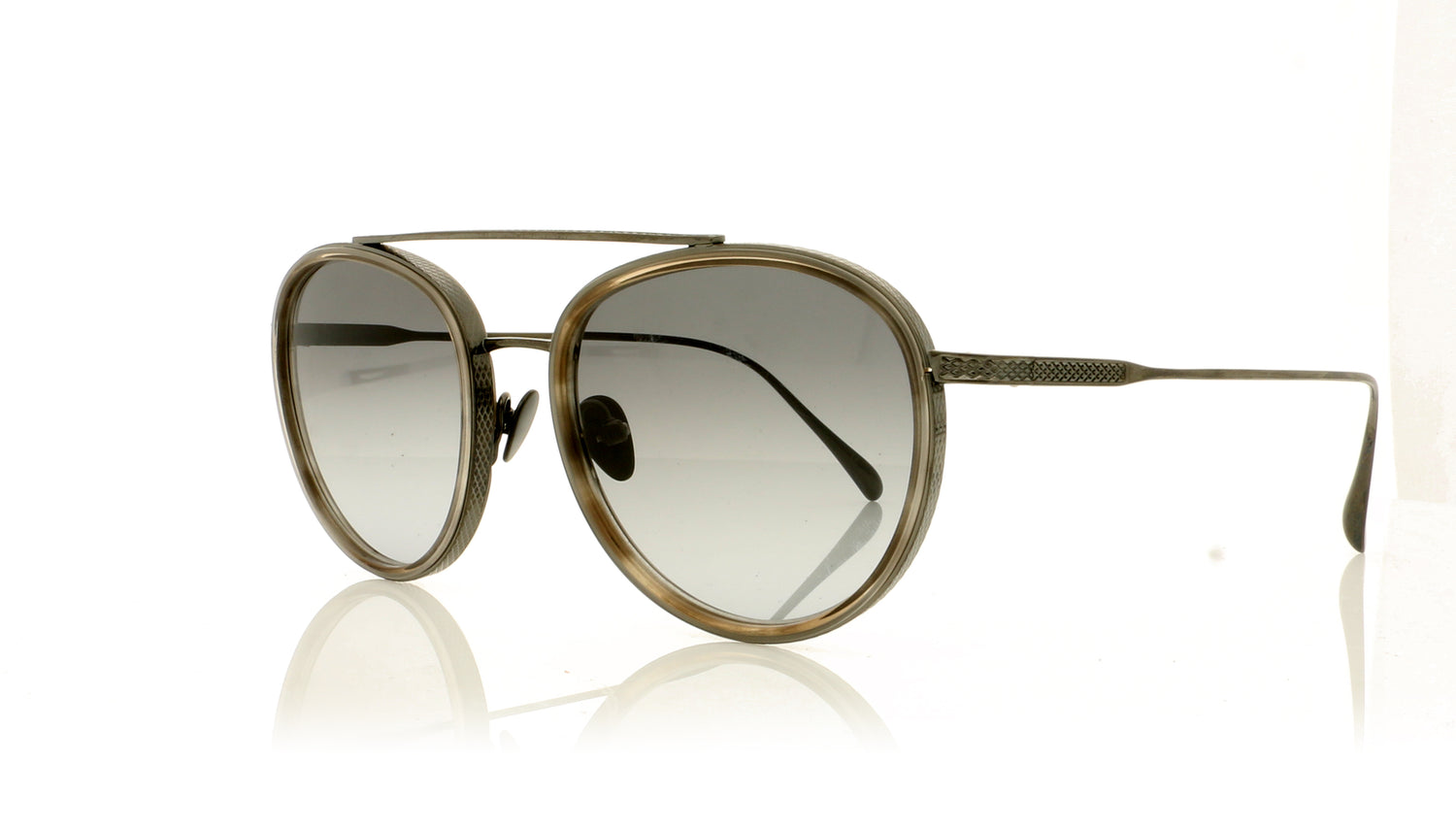 Tom Davies Cruise 1714 Polished Grey-Smoked Light Brown Sunglasses - Angle