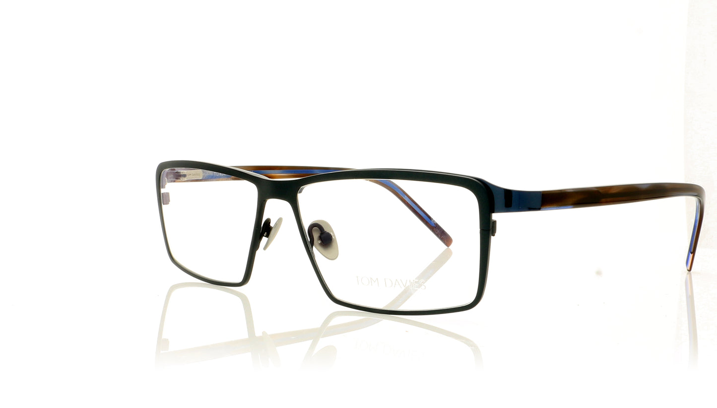 Tom Davies TD634 TD-634 PB Polished Blue Glasses - Angle