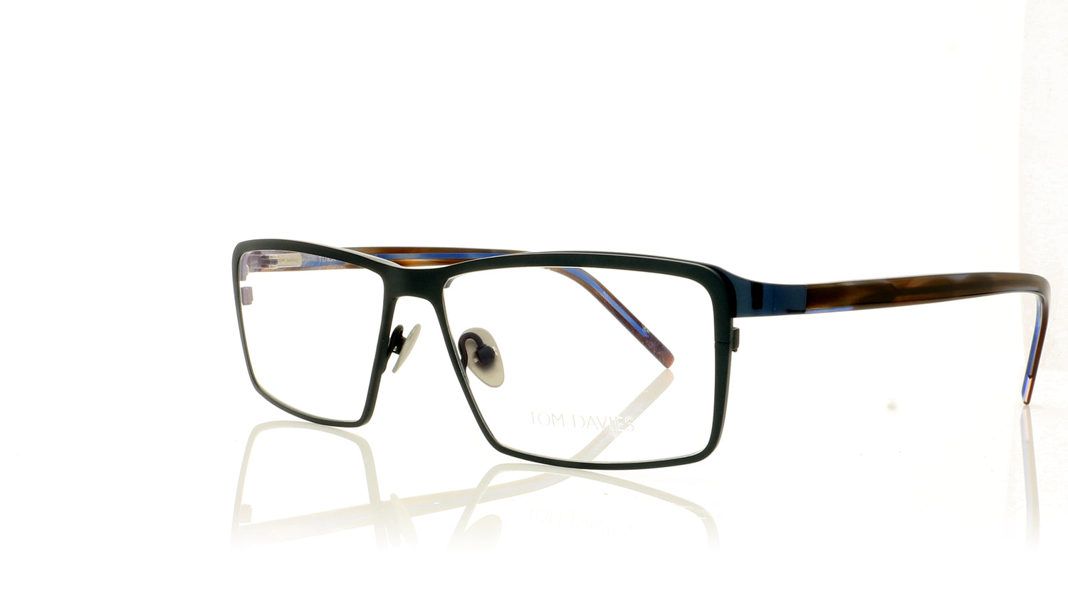 Tom Davies TD634 TD-634 PB Polished Blue Glasses - Angle