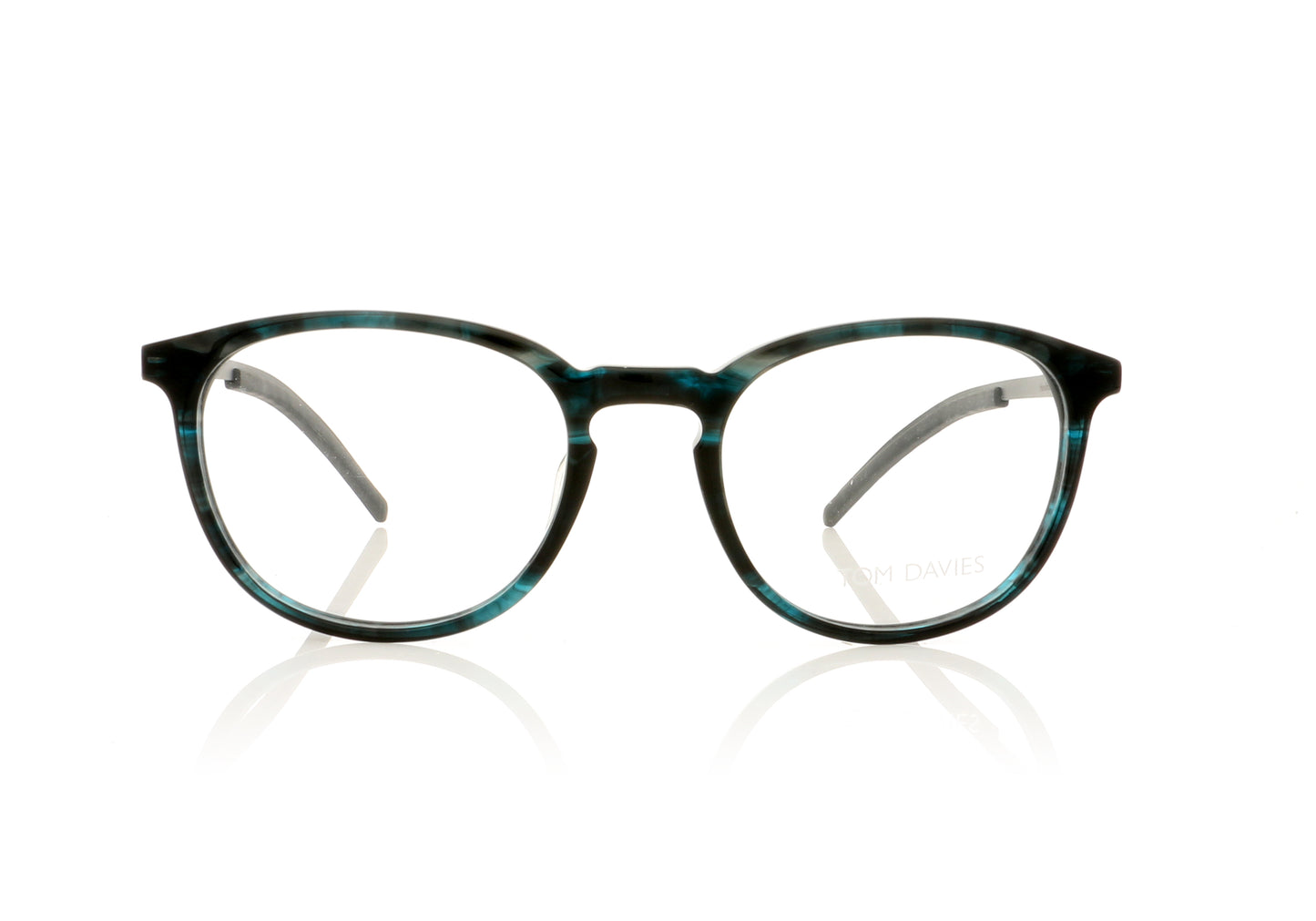 Tom Davies TD419 C1144 Smoked Aqua Green Glasses - Front