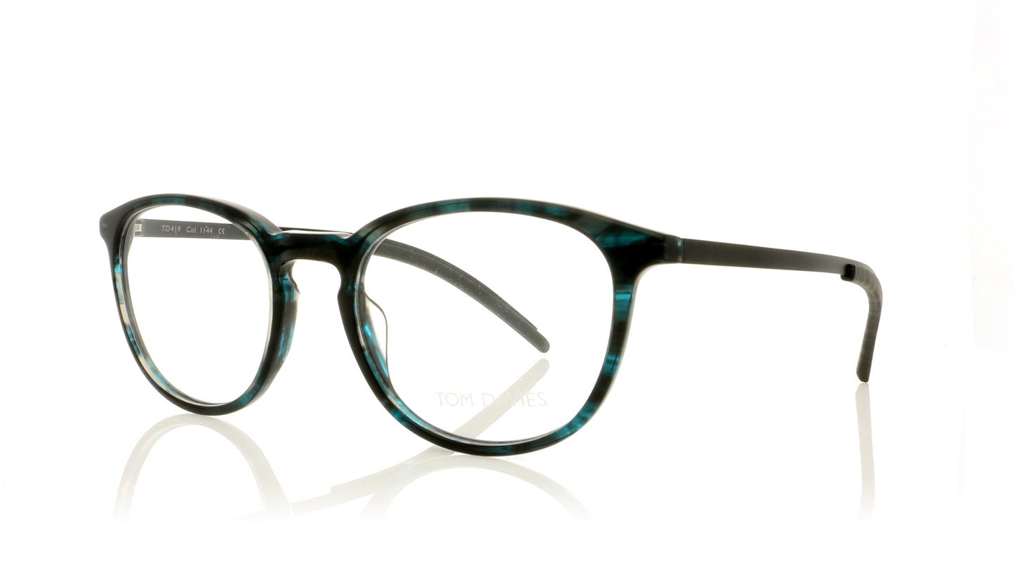 Tom Davies TD419 C1144 Smoked Aqua Green Glasses - Angle