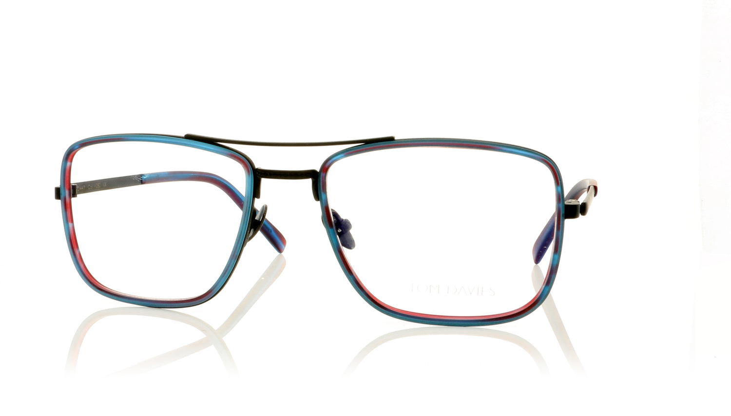 Tom Davies TD447 1282 Smoked Cyan Glasses - Angle