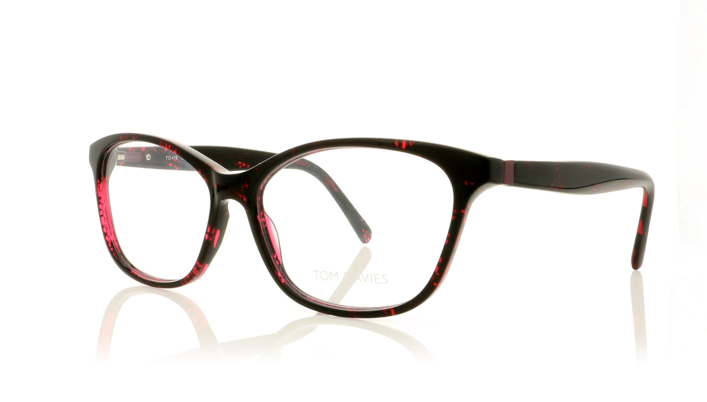 Tom Davies TD478 1442 Pink Tortoise Glasses - Angle