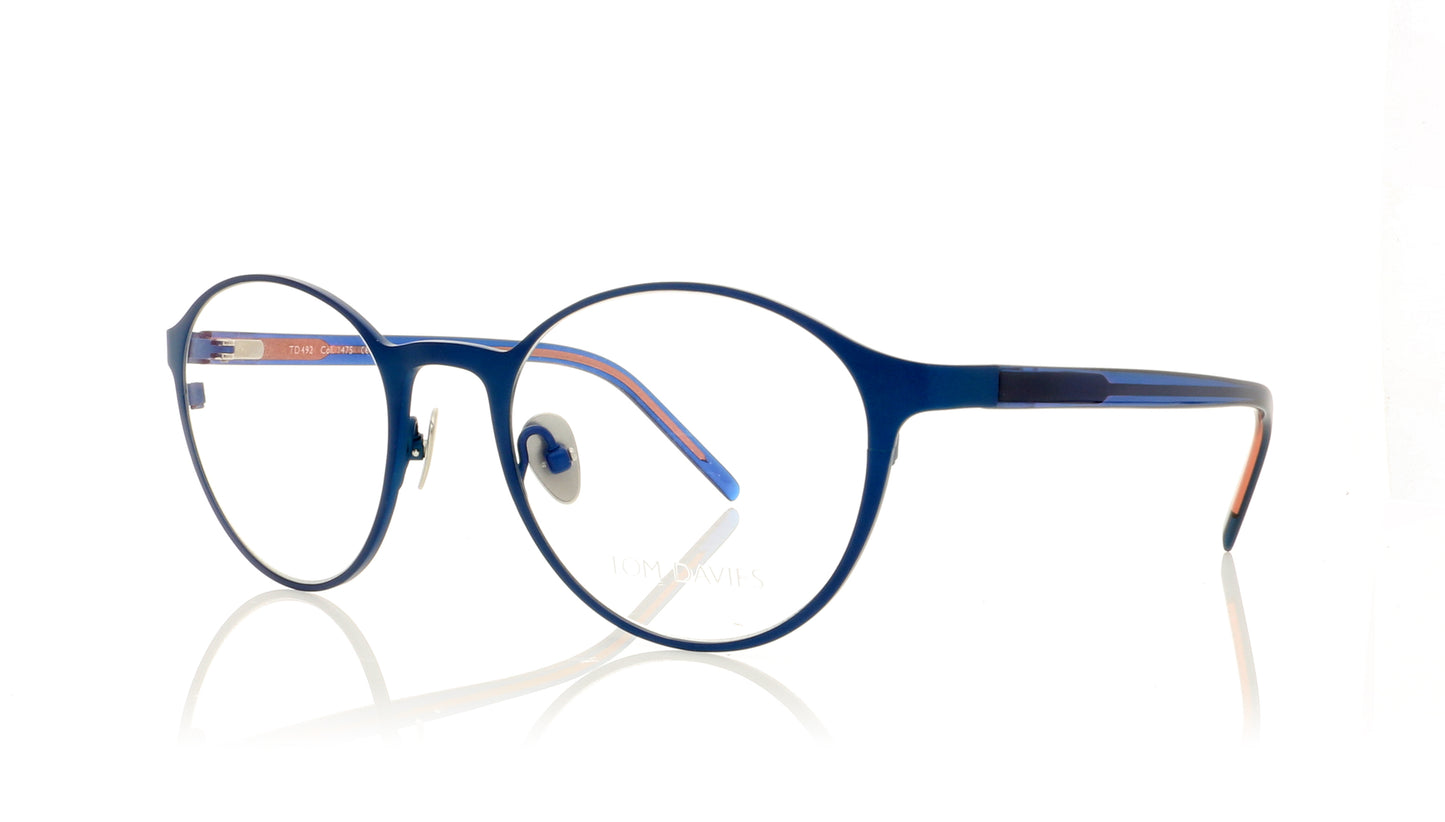 Tom Davies TD492 C1475 Matt Electric Blue Glasses - Angle