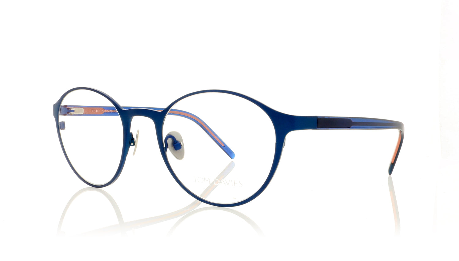 Tom Davies TD492 C1475 Matt Electric Blue Glasses - Angle