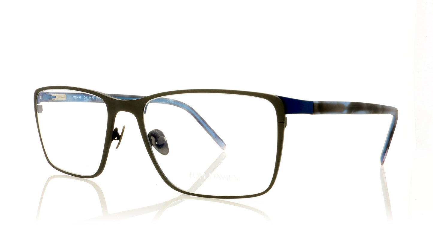 Tom Davies TD497 1492 Matt Electric Blue Glasses - Angle