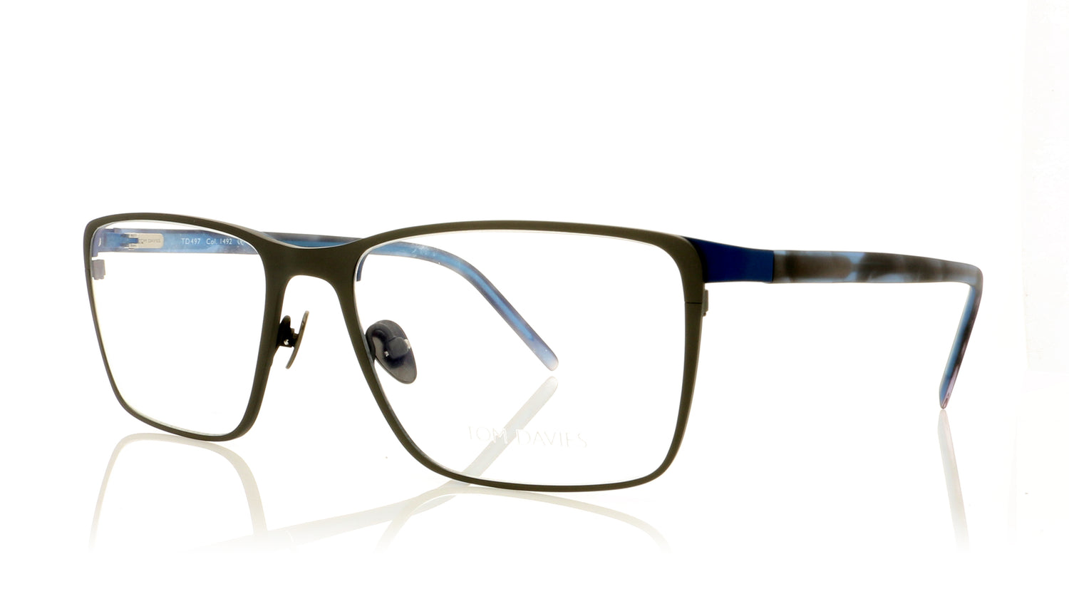 Tom Davies TD497 1492 Matt Electric Blue Glasses - Angle
