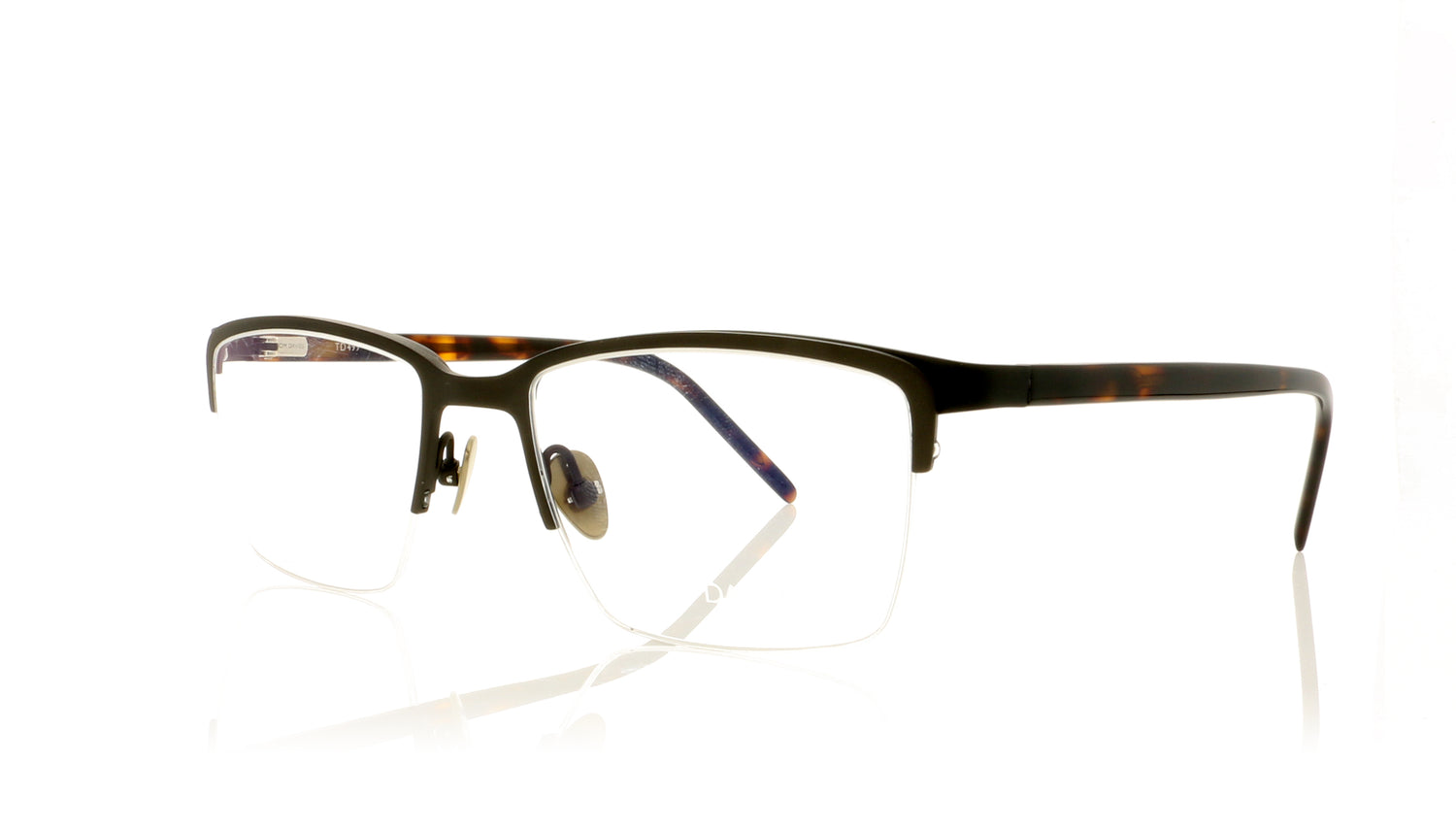Tom Davies TD499 1499 Matt Black Polished Grey Glasses - Angle