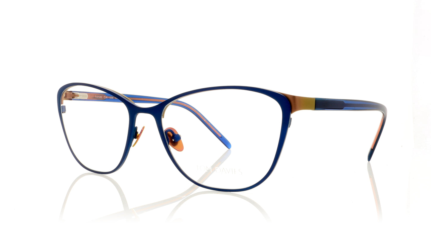 Tom Davies TD500 C1506 Matt Pink Matt Electric Blue Glasses - Angle