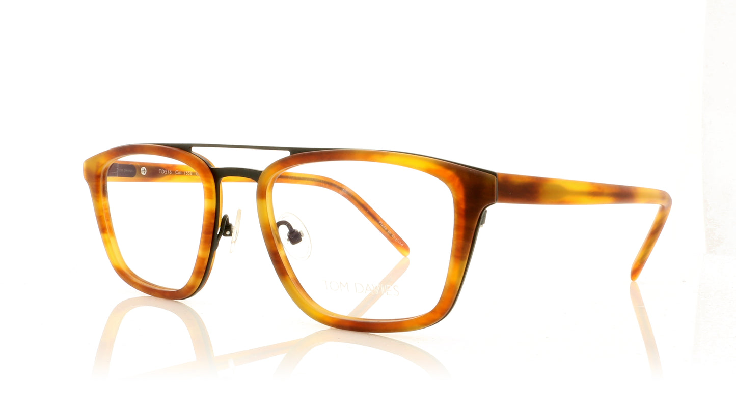 Tom Davies TD516 C1558 Matt Classic Havana Glasses - Angle