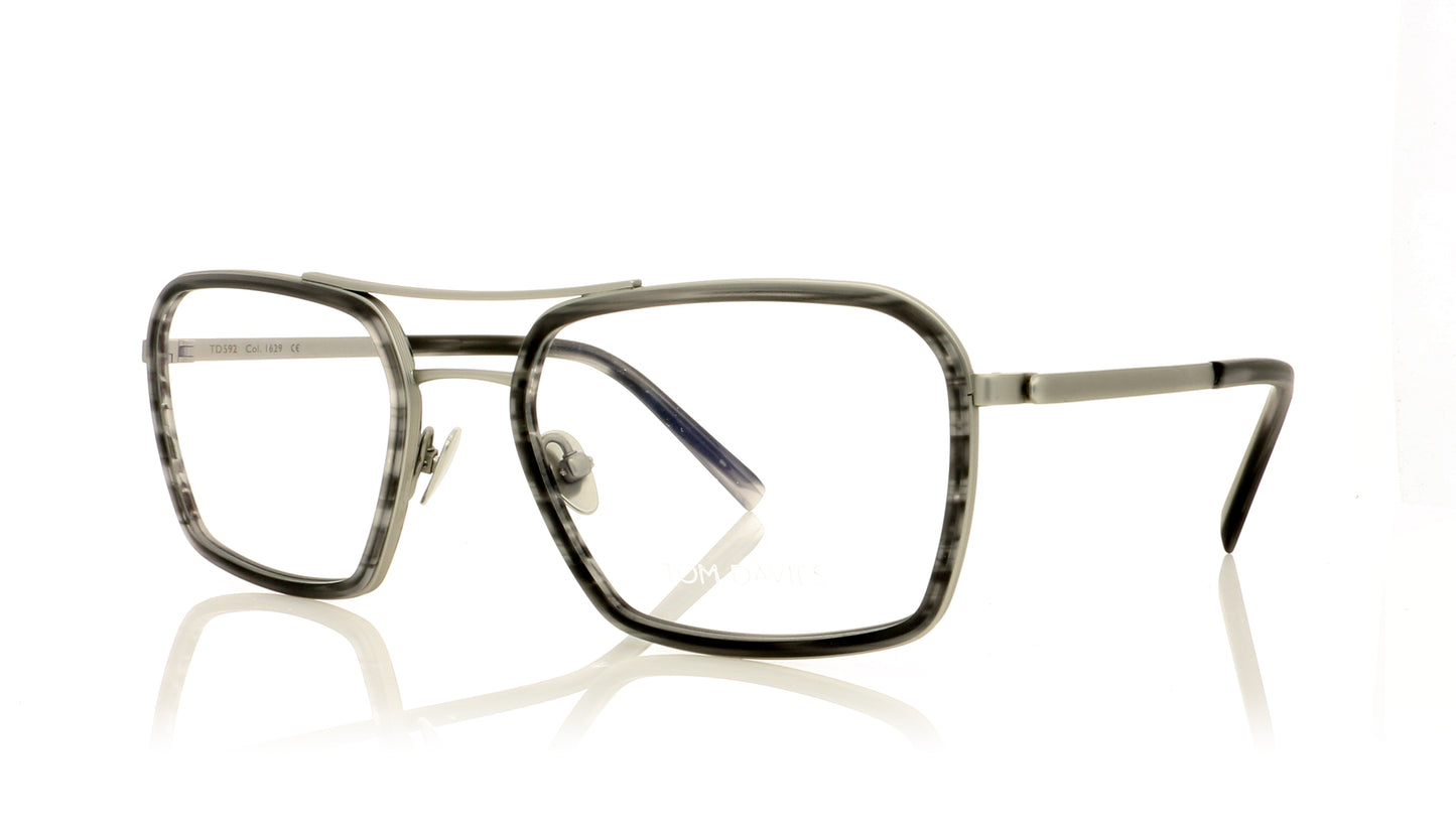 Tom Davies TD592 C1692 Polished Grey Glasses - Angle