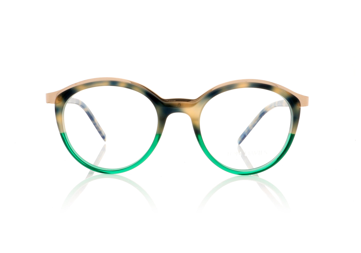 Tom Davies TD596 C168 Green Tortoise Glasses - Front