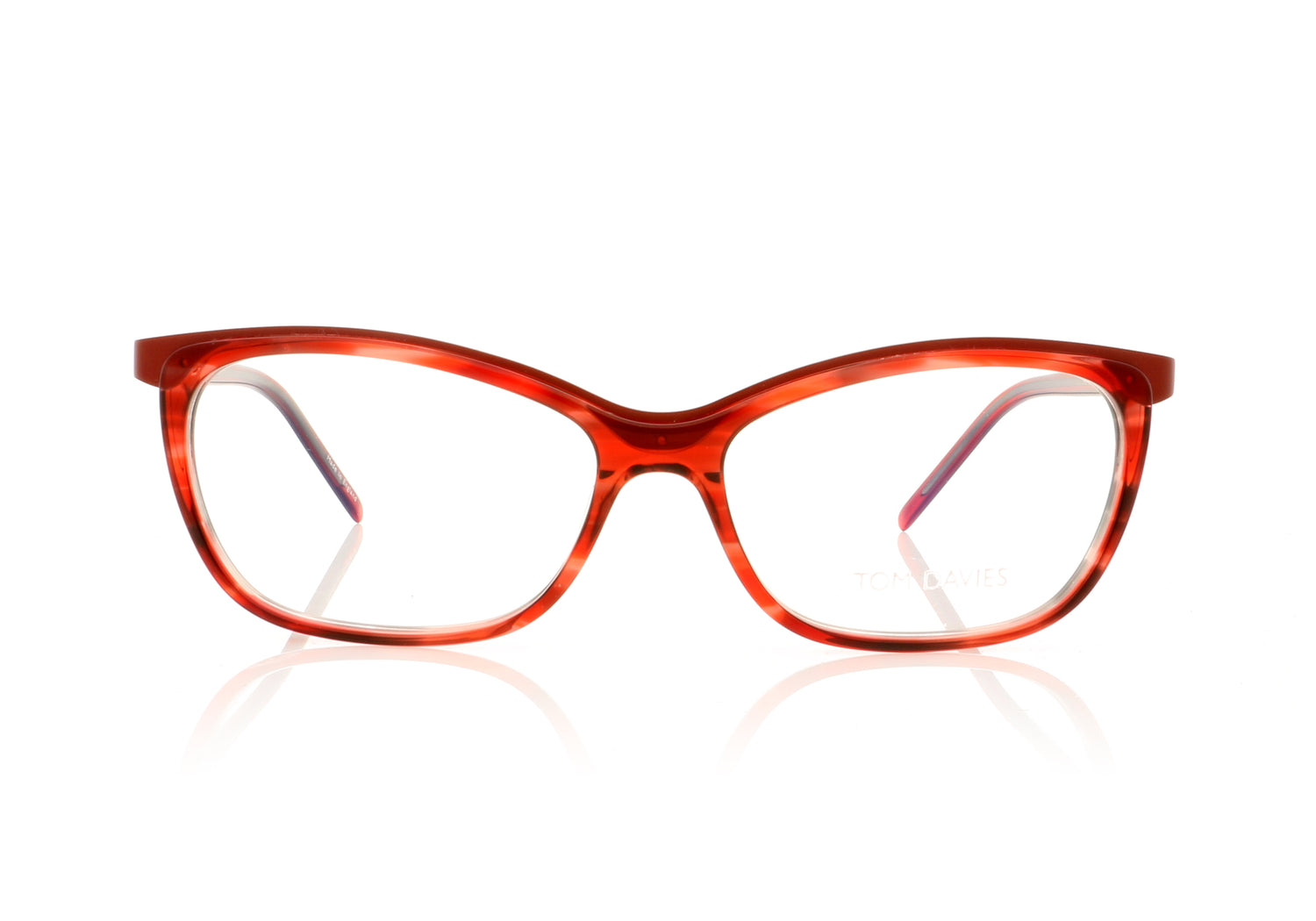 Tom Davies TD597 Polished Red 1642 Glasses - Front