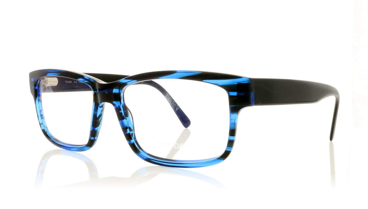 Tom Davies TD606 1668 Deep Blue Glasses - Angle