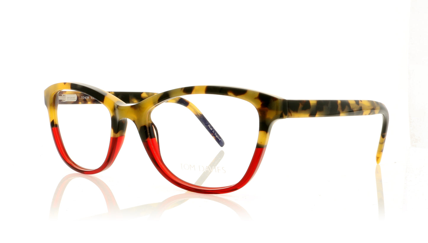 Tom Davies TD638 C1810 Red Tortoise Glasses - Angle