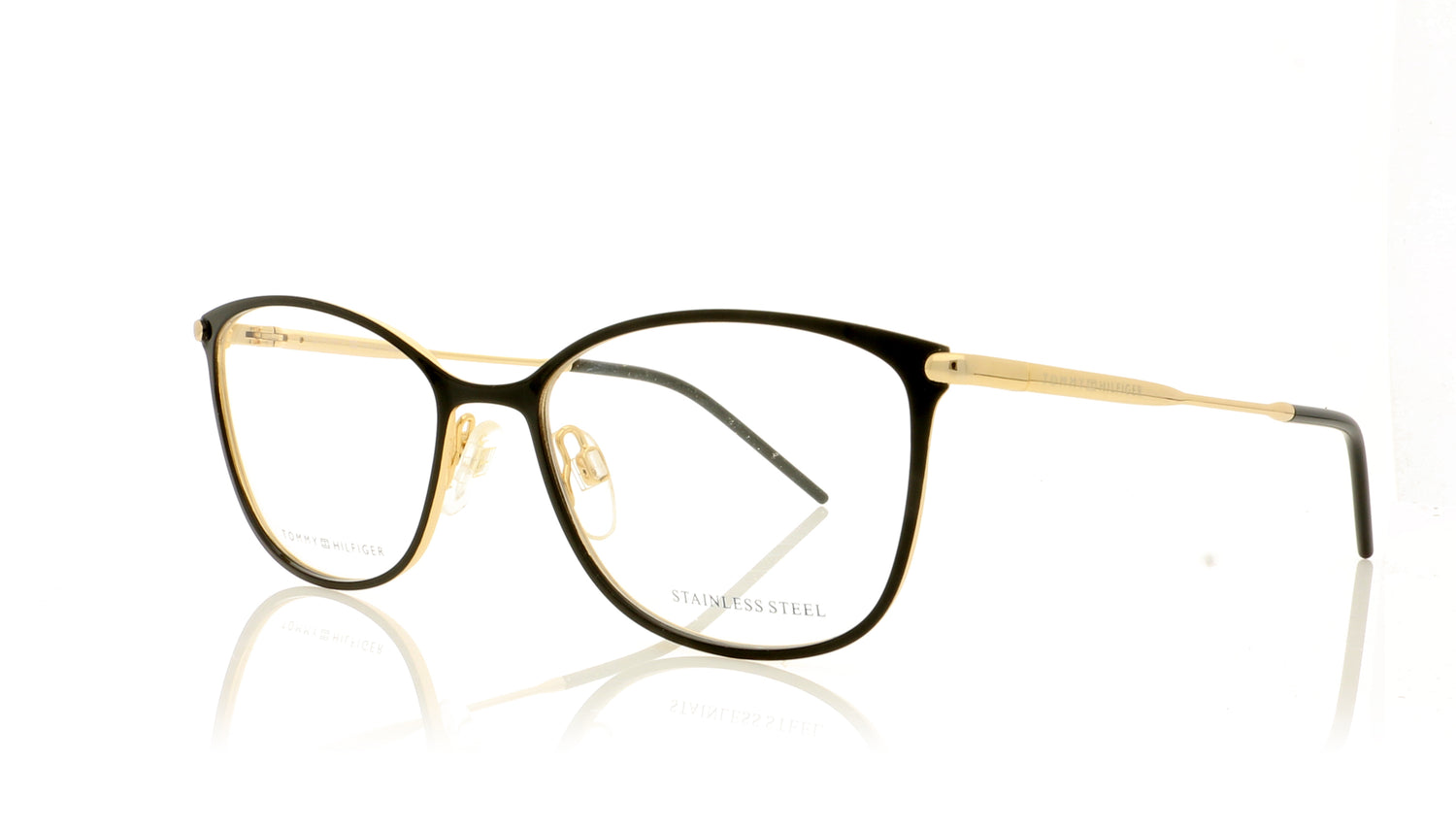 Tommy Hilfiger TH 1637 2M2 Black Gold Glasses - Angle