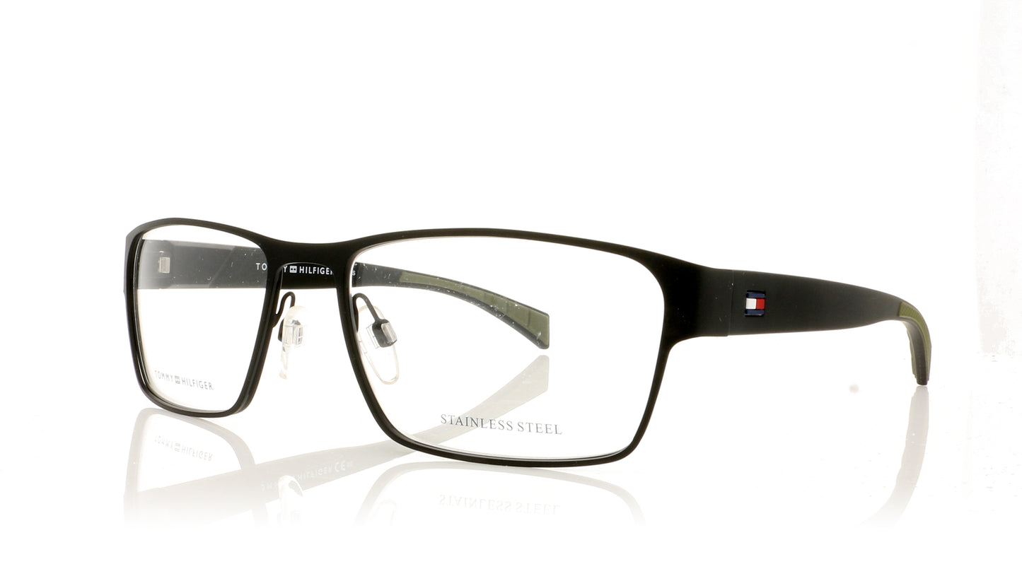 Tommy Hilfiger TH 1746 7ZJ Black Green Glasses - Angle