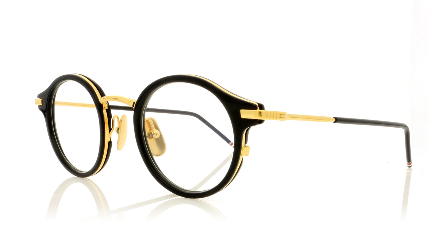 Thom Browne TB 807 NVY GLD Navy Gold Glasses - Angle