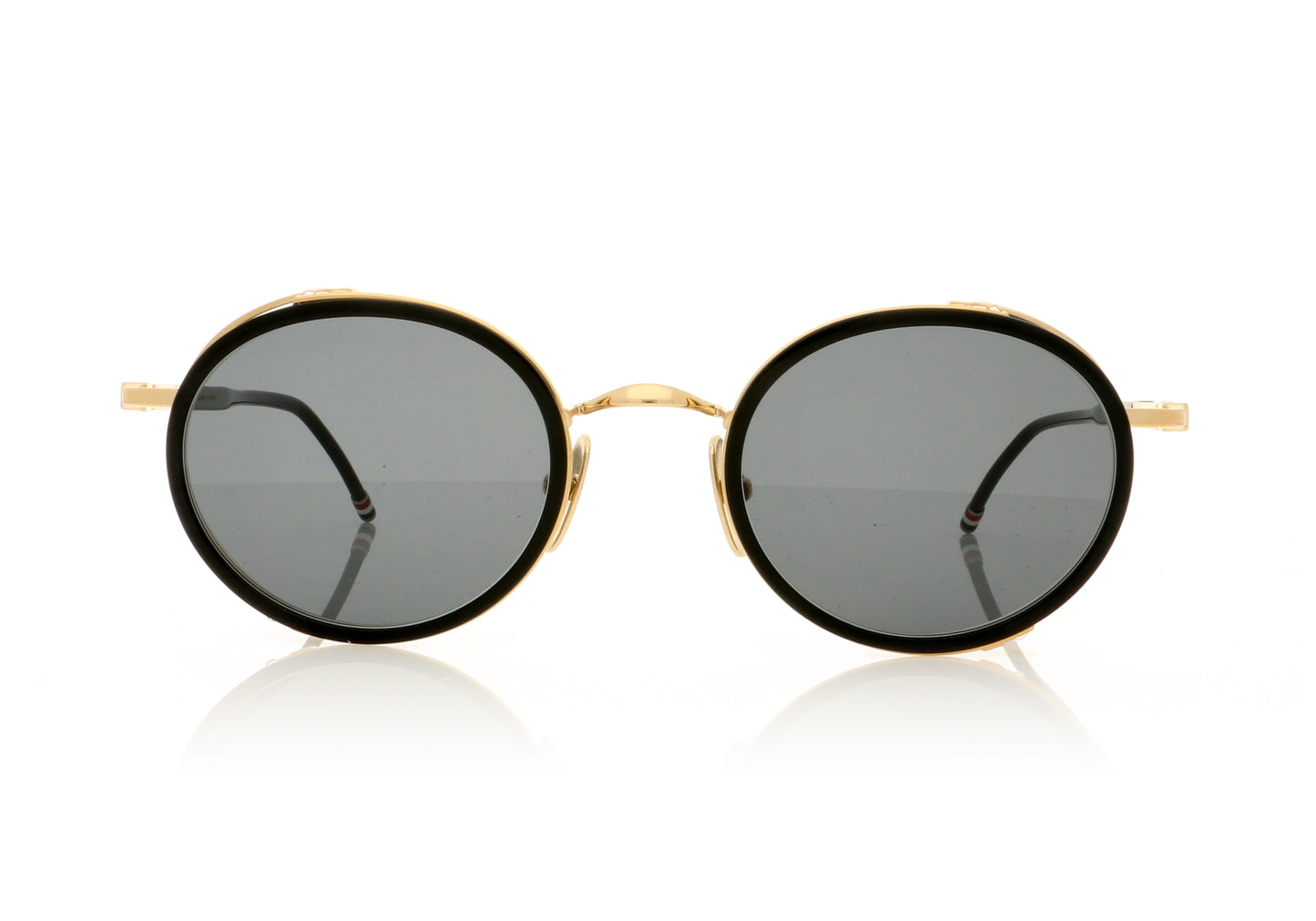 Thom Browne TBS 813 1 Black Gold Dark Grey Sunglasses - Front