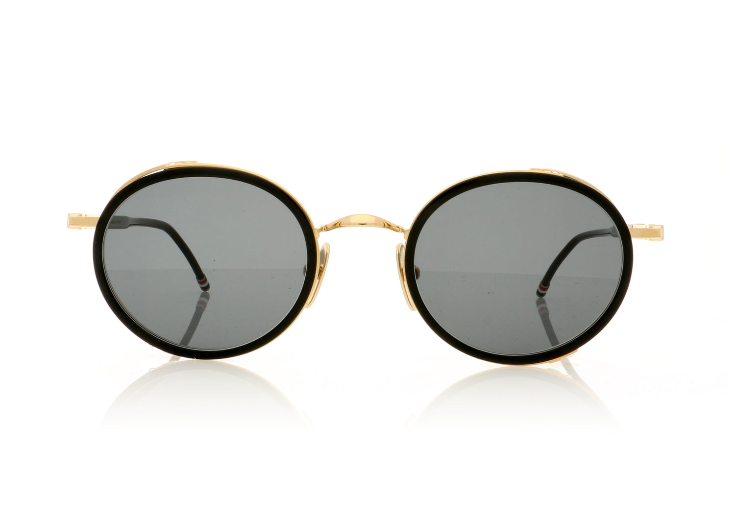 Thom Browne TBS 813 1 Black Gold Dark Grey Sunglasses - Front