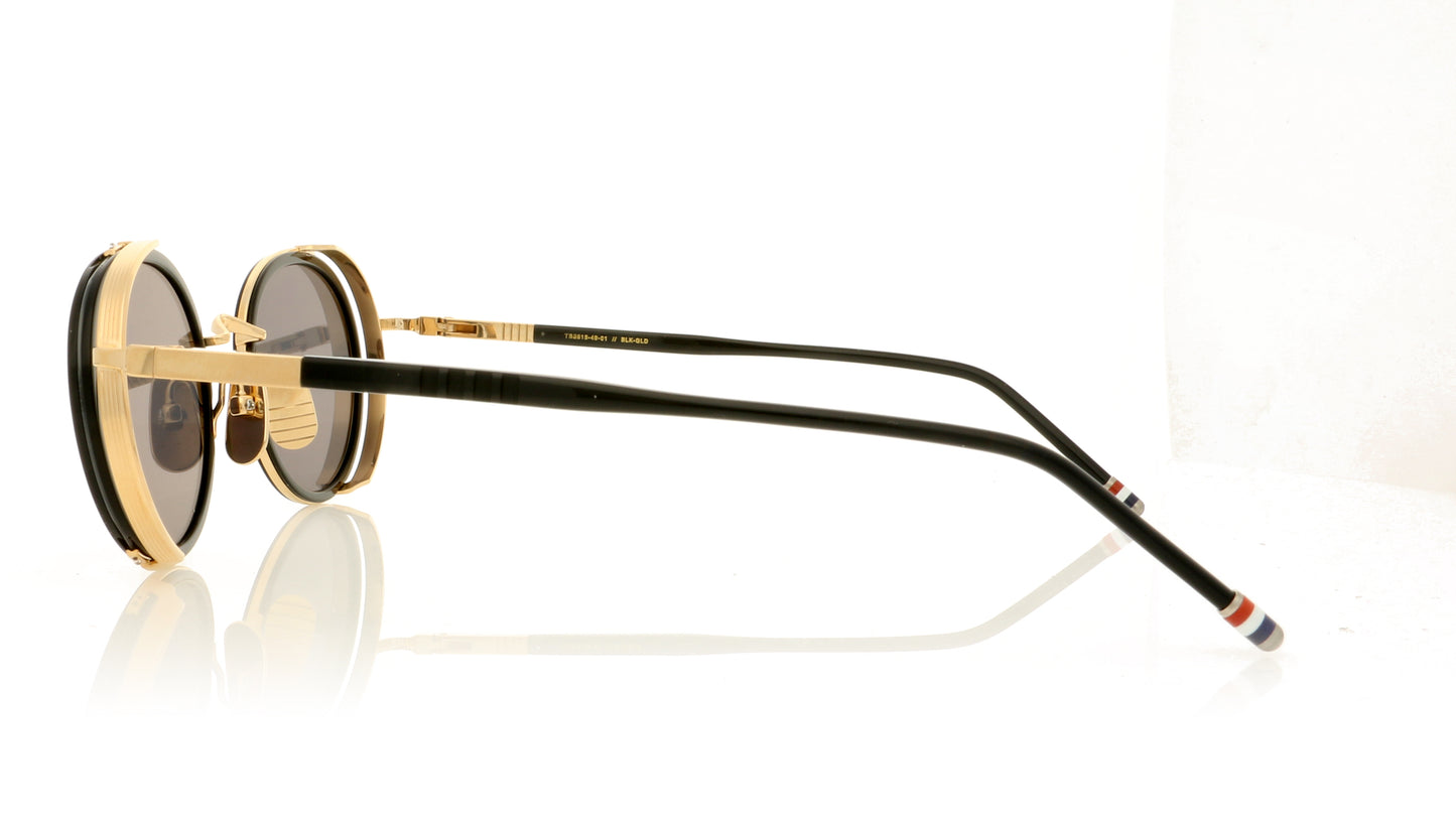 Thom Browne TBS 813 1 Black Gold Dark Grey Sunglasses - Side