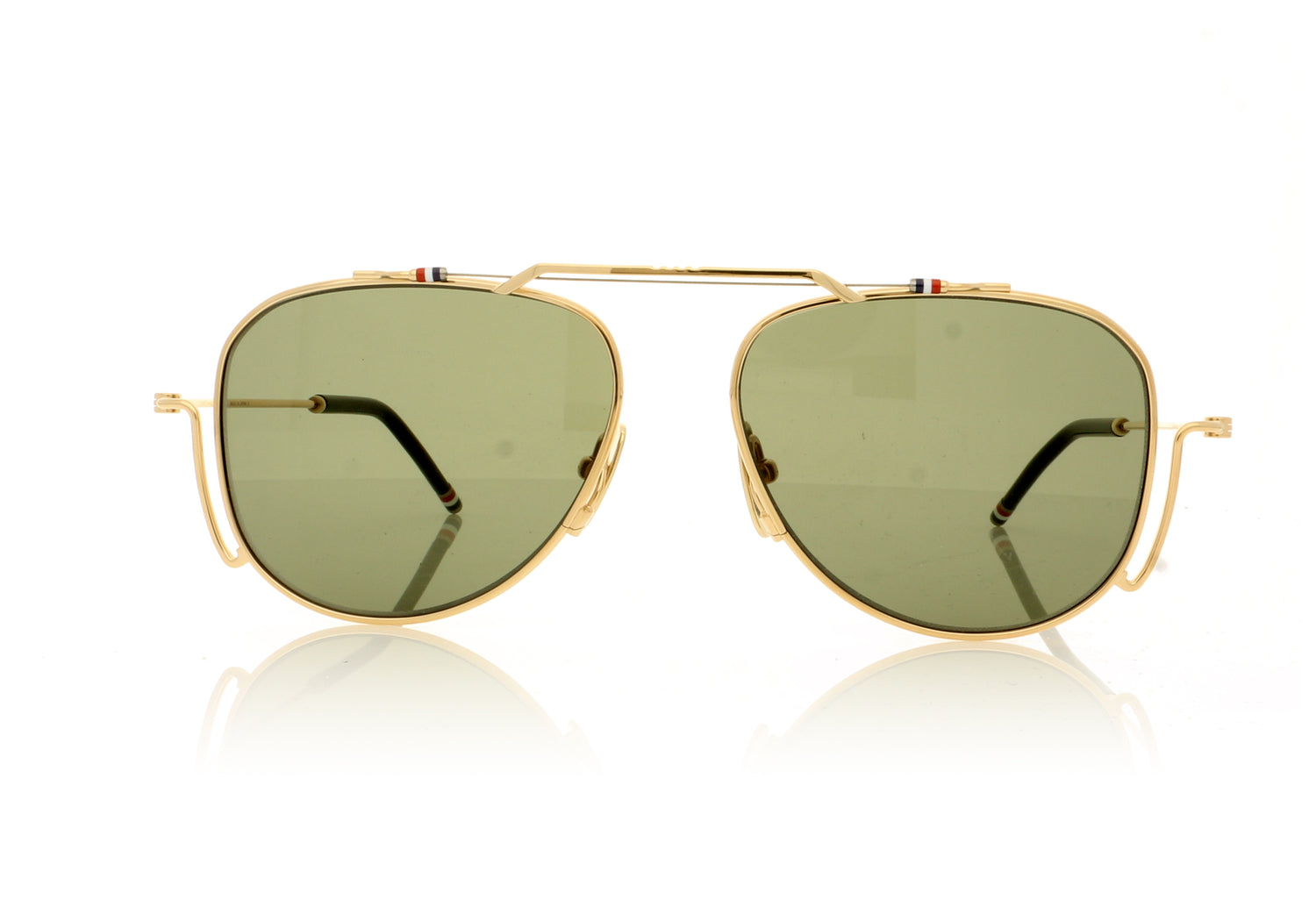 Thom Browne TB-917 TBS917 A-02-Z White Gold Sunglasses - Front