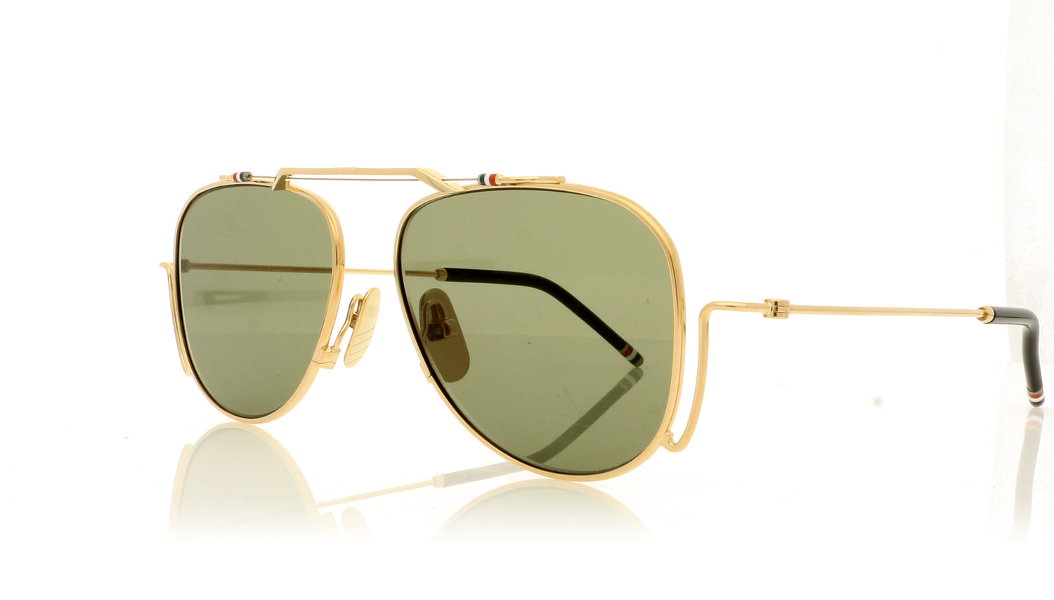 Thom Browne TB-917 TBS917 A-02-Z White Gold Sunglasses - Angle