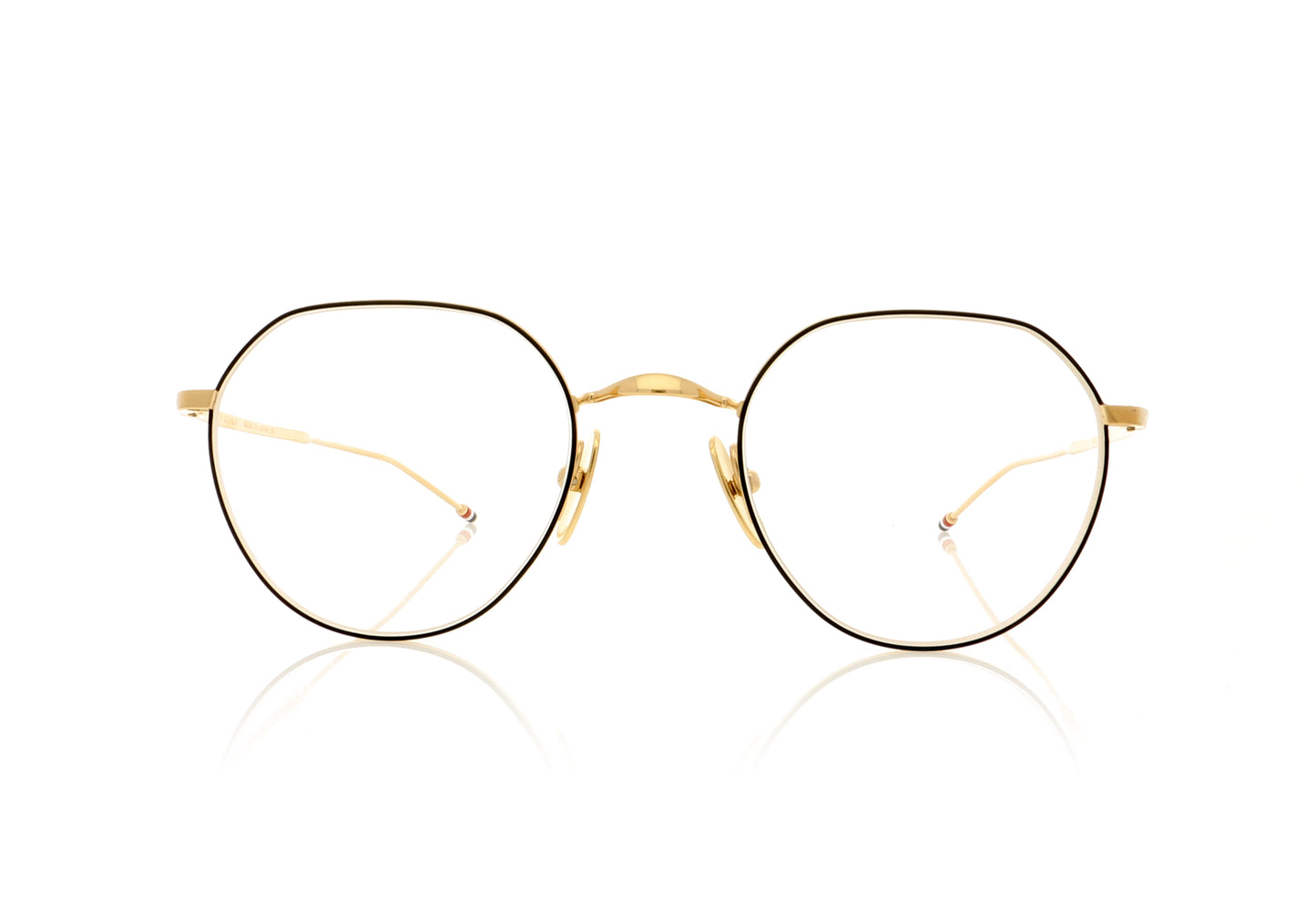 Thom Browne TBX914 2 White Gold Black Iron Glasses - Front