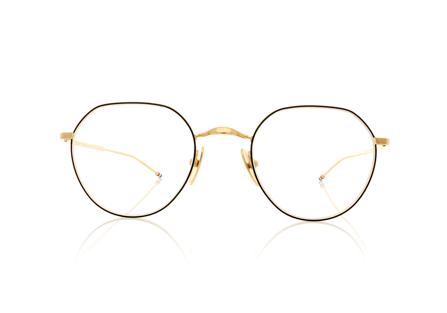 Thom Browne TBX914 2 White Gold Black Iron Glasses - Front