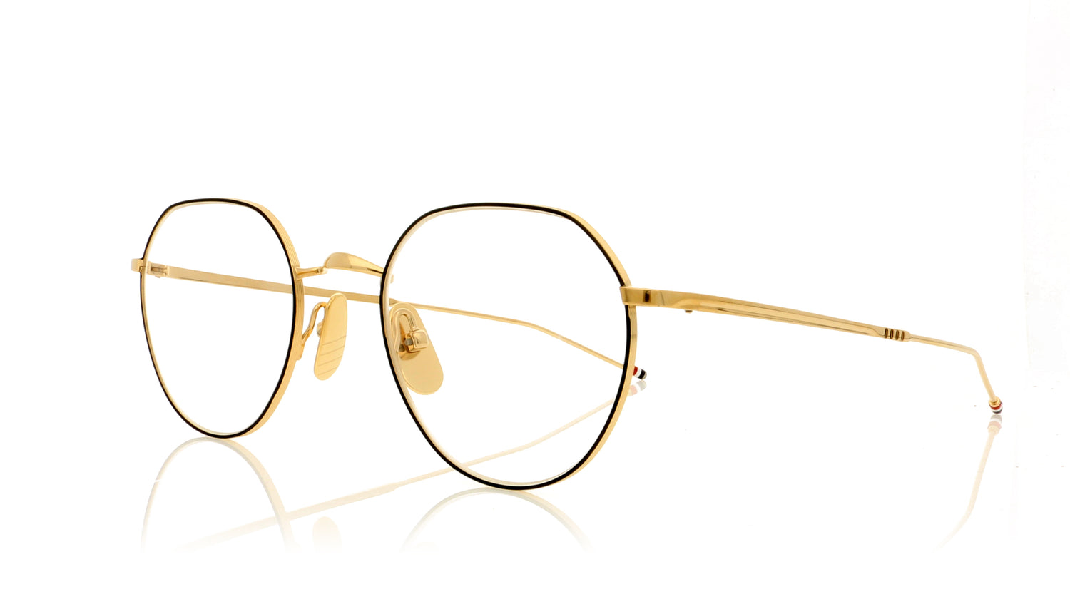 Thom Browne TBX914 2 White Gold Black Iron Glasses - Angle