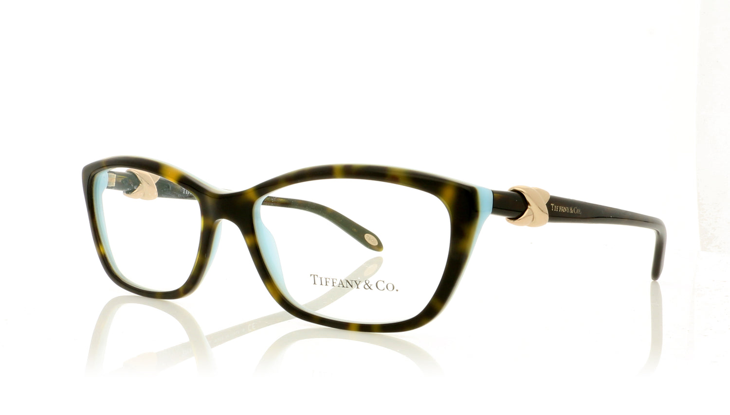 Tiffany TF2074 8216 Havana on Tiffany Blue Glasses - Angle