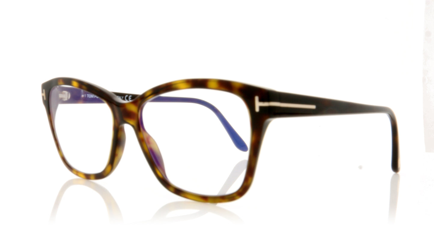 Tom Ford FT5597-B/V 52 Tortoise Glasses - Angle