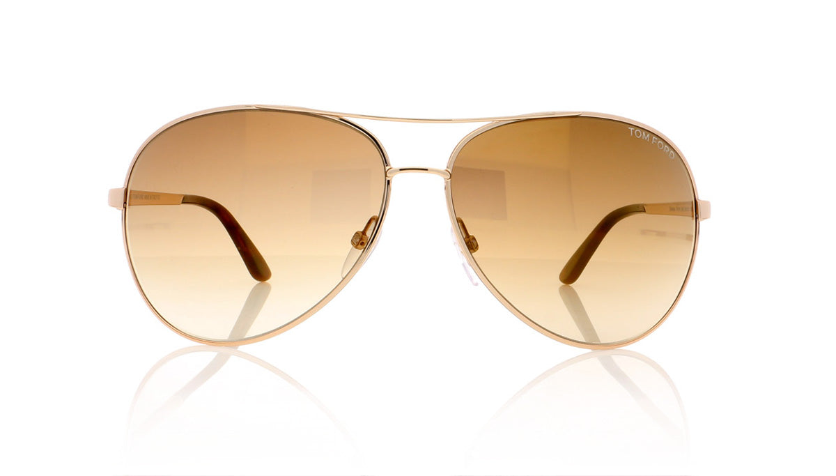 Tom Ford Charles TF35 28G Shiny Rose Gold Sunglasses - Front