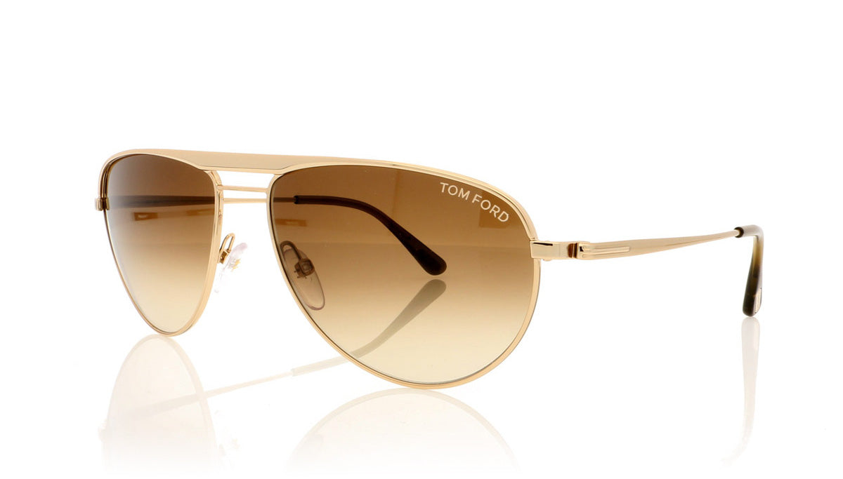 Tom Ford William TF207 28F Shiny Rose Gold Sunglasses - Angle