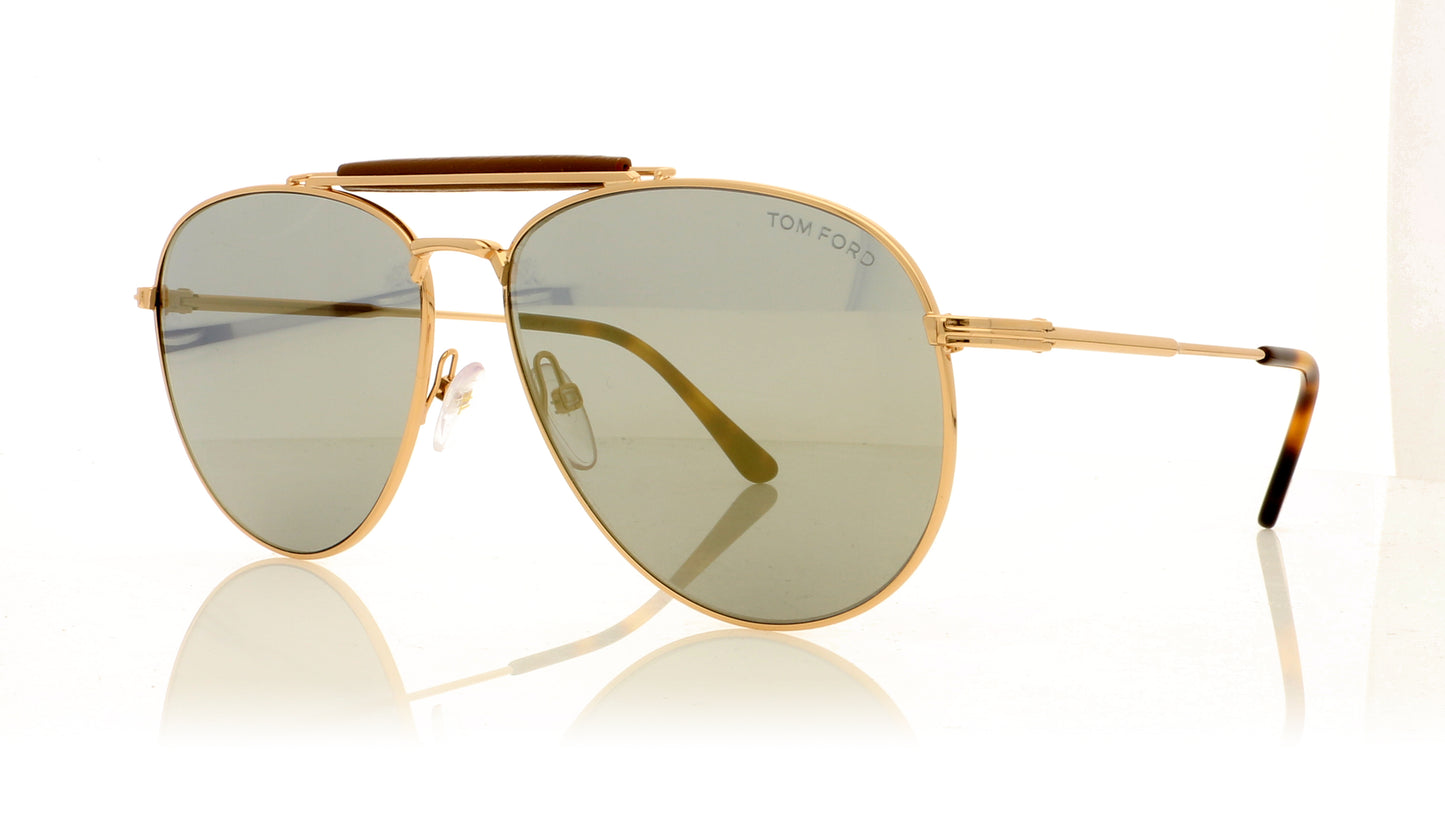 Tom Ford TF0536 28C Shiny Rose Gold  Sunglasses - Angle